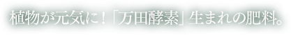 農業のプロが絶賛！万田酵素」生まれの肥料。